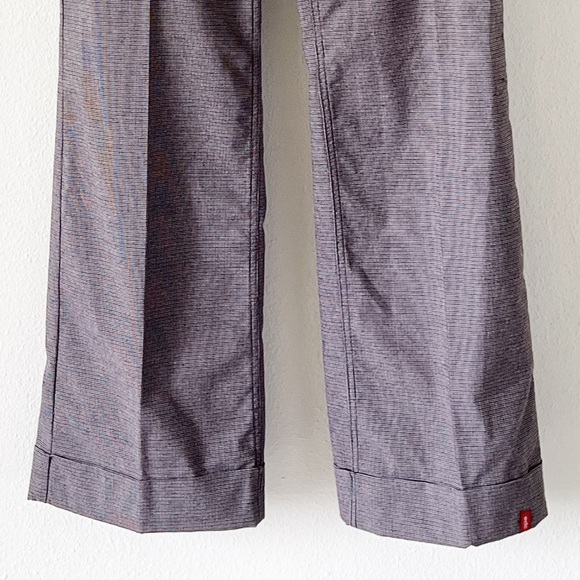 NWT EDC by Esprit Y2K Women's Gray Houndstooth Cuffed Wide Leg Trousers Pants 10 - Picture 3 of 15